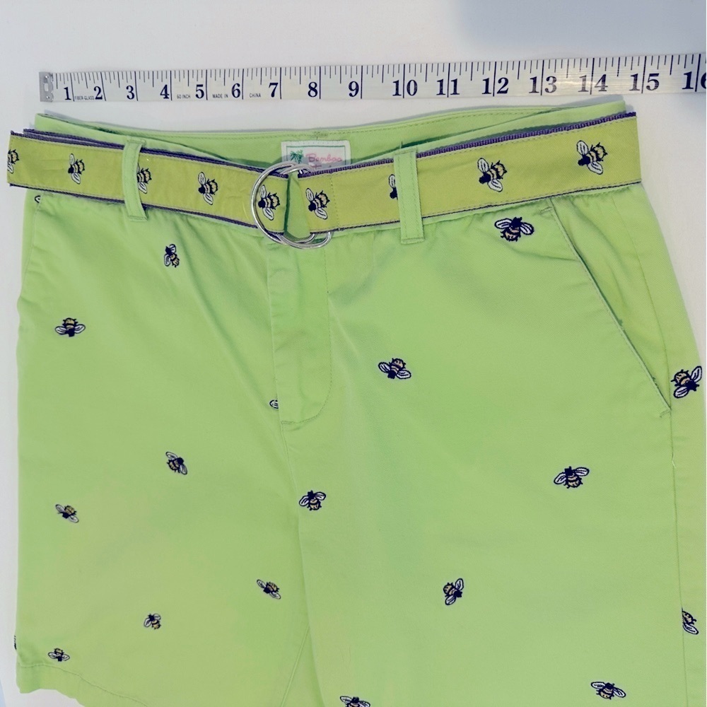 Whimsical Bee Embroidered Shorts with Matching Belt 8P - Picture 8 of 11